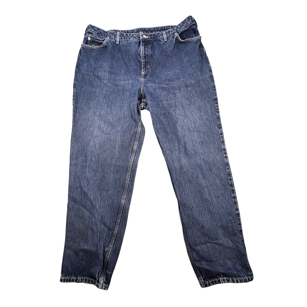 Lands End Womens Plus Size 18W Blue Denim Straight Leg Jeans 5 Pockets